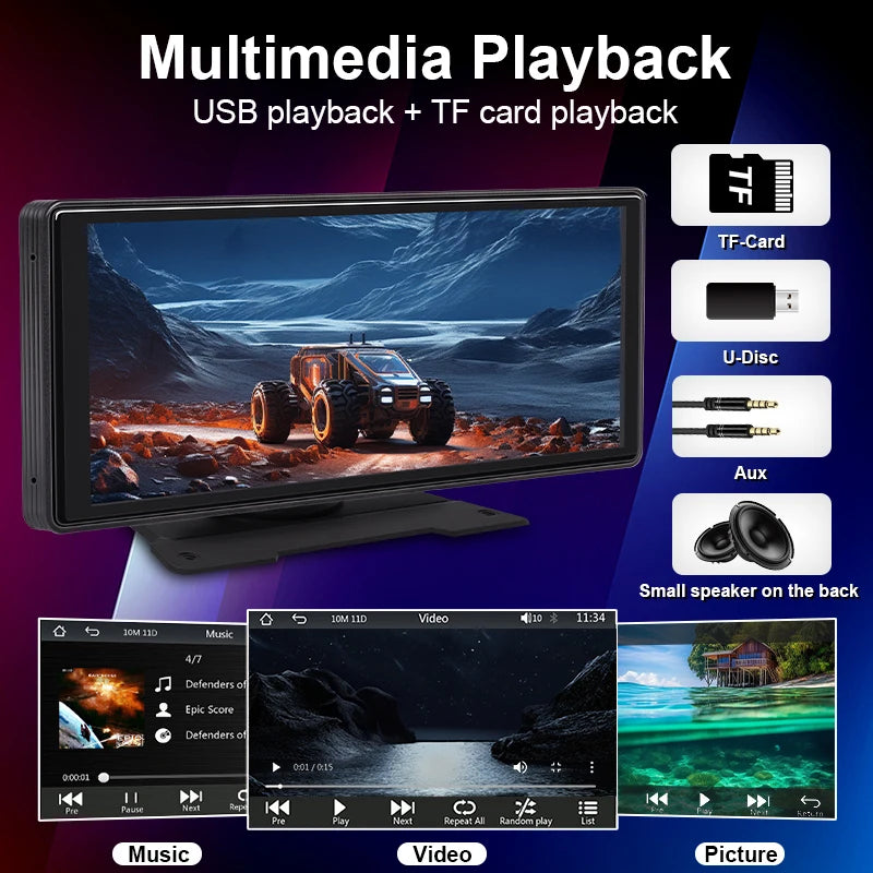 Tazzi SmartDrive 10.2” | Full Multimedia + Wireless CarPlay & Android Auto + Gift