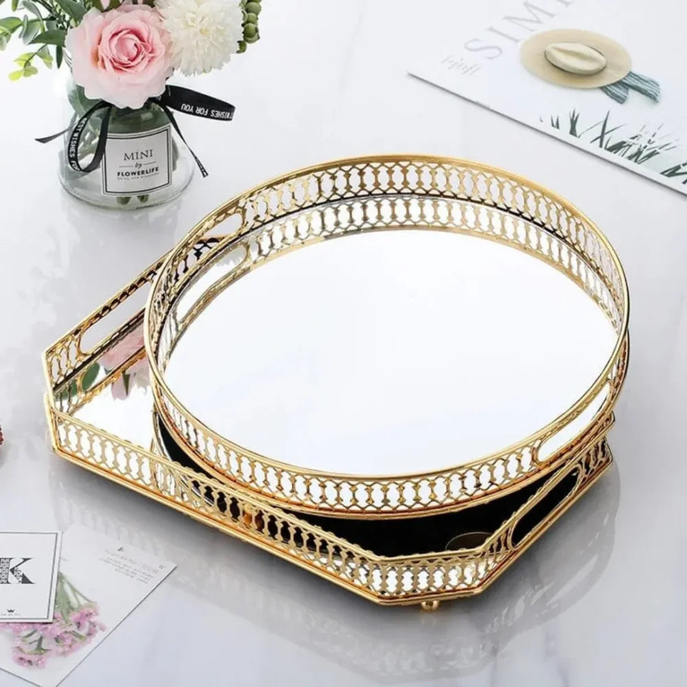 Bandeja Decorativa Espelhada - Tazzi - Izzat Express